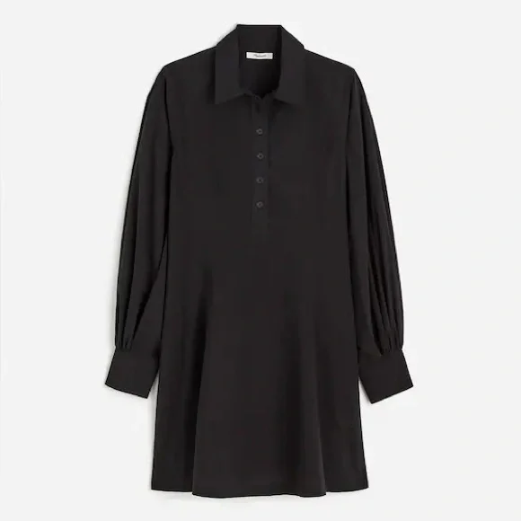 Madewell size 6 Seamed Long-Sleeve Mini Shirtdress in Poplin sz 6 - NV025 - Picture 8 of 9